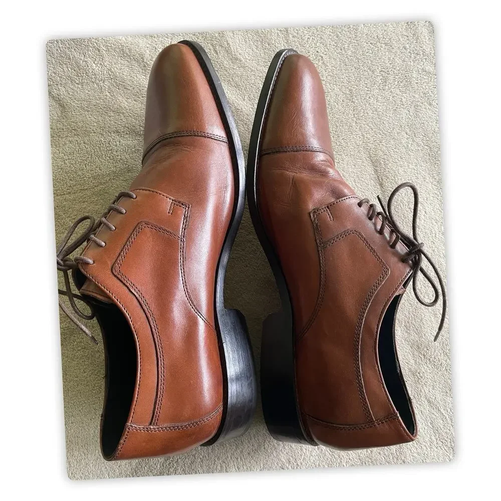 J. Murphy by Johnston & Murphy Brown Leather Oxford Dress Shoes 12W 59-11566